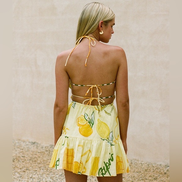 🍋 SABO Astyn Dress in Amalfi Citrus Lemons Oranges Fruit Print Yellow Sundress - Picture 4 of 16